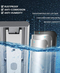 22 Inch Heavy Duty Soft Close Drawer Slides Set showing rustproof galvanized layers in water demonstration.