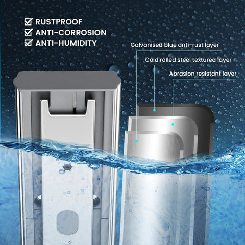 22 Inch Heavy Duty Soft Close Drawer Slides Set showing rustproof galvanized layers in water demonstration.