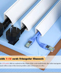 Exterior Waterproof Cable Raceway Kit For 6 Cables No Drill Self Adhesive Cord Protector showing cables organized.