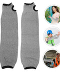 Heavy Duty Cut Resistant Arm Sleeves With Thumb Hole And No Sweat Breathable Design For Mechanics And Craftsmen, silver mesh fabric.