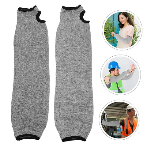 Heavy Duty Cut Resistant Arm Sleeves With Thumb Hole And No Sweat Breathable Design For Mechanics And Craftsmen, silver mesh fabric.
