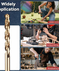 Kozelo 12-piece gold M2 HSS drill bit set, #51 diameter 1.702 mm, close-up view.