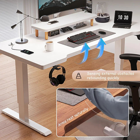 Adjustable Standing Desk With Three Memory Presets Smooth Operator Height Glide Ergonomic Sit Stand Office Table with sleek design and built-in features.