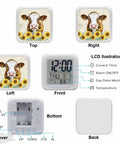 Solid Silent Digital Alarm Clock Featuring Gentle Snooze And Soft Glow Nightlight Shows Time Date And Indoor Temp in beige cube design.