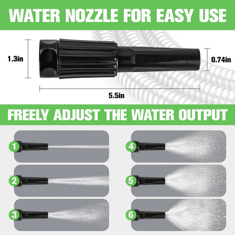 Sprayer nozzle included for Easy Watering with adjustable water output modes for Heavy Duty Stainless Steel Garden Hose 150 Ft.