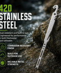 6-In-1 Stainless Steel Fishing Tool Hook Remover With Quick Hook Extraction, Knot Tying, Lead Rolling And Line Handling, Pro-Grade All-In-One Gear For Safe Hands-Free Catch And Release. 420 stainless steel tool on wet rocks