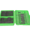 Check Out This Epic 50 Piece Extra Long Reach Screwdriver Bit Set That Nails Deep Recess Jobs In HVAC Auto And Electrical Repair While Handling High Torque Without Bending For Serious Impact Driver Pros. 50-piece long reach steel bits in green case.