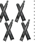 20 Inch Full Extension Drawer Slides 4 Pairs Ball Bearing Side Mount Runners 3 Fold Metal Dresser Rails For File Cabinet Kitchen Wardrobe Black 100 Lb Capacity