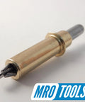 Close-up of brass 3/16 inch fastener from All In One Cleco Fasteners Kit With Pliers And Side Grip Clamps on white background