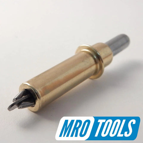 Close-up of brass 3/16 inch fastener from All In One Cleco Fasteners Kit With Pliers And Side Grip Clamps on white background