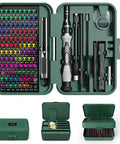 Huge 132 In 1 Precision Screwdriver Set With Magnetic Bits For Electronics And Bike Fixes High Hardness Drivers Plus Storage Case Totally Nailed It, green case open