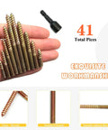 Killer 41 Piece Hanger Bolt Set With 1/4 20 Threads And Assorted One To Three Inch Lengths in hand with driver