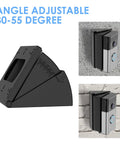 Adjustable 30 To 55 Degree Doorbell Angle Mount for Ring Blink and Battery Models, showing wedge design and installation examples.