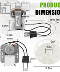 Vent Bath Fan Motor Replacement For NuTone 655 657 658 679 Exhaust Fans, 70 CFM, with dimensions