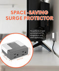 Two Outlet Wall Tap Surge Protector With Ground Protection Indicator Lights For Fridge And Washer 15A 120V 1800W installed view