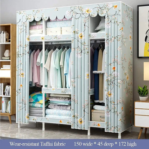 Heavy Duty Portable Wardrobe Cloth Storage Closet With Sturdy Steel Bar Hangar Rack Roomy Keeper For Coats And Daily Layers No Sweat Snap Lock Assembly Dust Resistant Shell For Tight Spaces