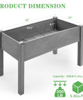 Waist-Height Raised Garden Bed With Legs, 48 By 24 By 30 Inch Solid Wood Planter Box Stand With Liner For Outdoor Patio