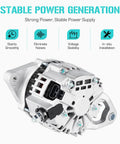 Alternator Replacement For 1995 1996 1997 Pickup 2.4L 60 Amp 12V Plug N Play Direct Fit aluminum housing shown front view