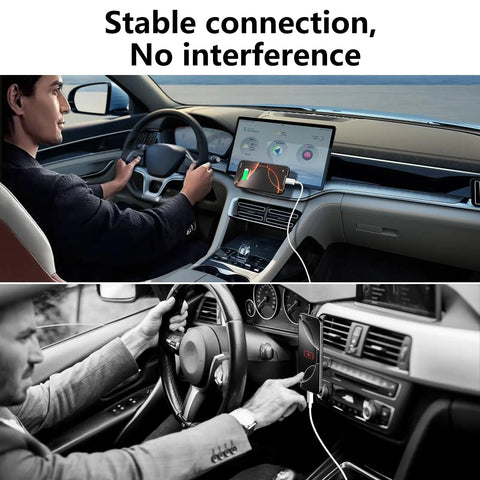 Driver using USB A To USB C Car Charger Cable For iPhone 17 16 15 Seamless CarPlay Connection in vehicle