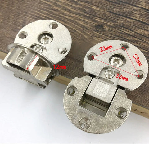 2 Pack Folding Hinge For Cabinet Doors, Alloy Double Cup Up Down 180 Degree Hidden Flat Hinge showing dimensions