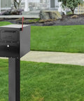 Oasis 28 Inch Pedestal Mailbox Post In Galvanized Steel Weatherproof Black Powder Coat Built To Last Outdoor Mailbox Support