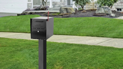Oasis 28 Inch Pedestal Mailbox Post In Galvanized Steel Weatherproof Black Powder Coat Built To Last Outdoor Mailbox Support