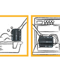 Illustration of Heavy Duty Porcelain Air Fry Bake and Broil Pan Set, 16 By 12.75 Inch, Dishwasher Safe use