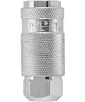 1/4 Inch FNPT L Style Air Coupler Set Box Of 10 Durable Steel Pneumatic Fittings With Push To Release Sleeve, 32 SCFM Max Flow