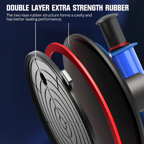 Close-up of Heavy Duty Glass Lifting Suction Cups 2 Pack, 8 Inch tile vacuum tool with dual rubber seal detail