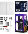 Badass Laser Cut Acrylic Enclosure Kit For Flashforge 3D Printer Dust Shroud featuring hardware pack and manual on display.