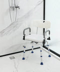 Swivel Shower Chair With Drop Arms And Back for Inside Showers, 360 Degree Rotating Bath Seat for Elderly and Disabled
