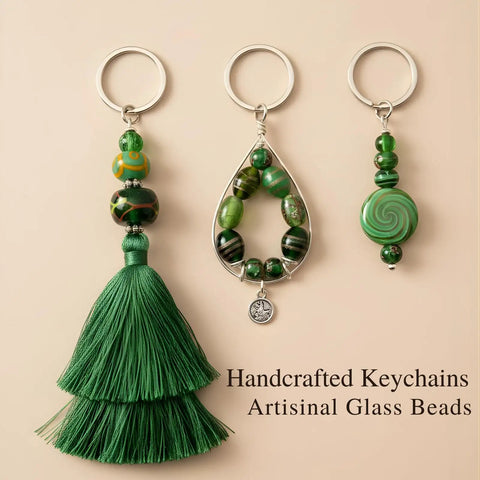 Artisan Lampwork Glass Beads In Vibrant Green Shades With Assorted Fancy Spacer Shapes To Kick Up Your DIY Jewelry Game And Keep Your Craft Stash Looking Fresh And Totally Legit