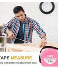 Man measuring wooden furniture with a tape measure, pink tape measure on a table; Grab And Go All In One Home DIY Tool Kit With Pink Storage Case For Household Office And Garage 24 Piece Hand Tool Set Ready To Use Right Out Of The Box For Quick Repairs Everyday Fixes