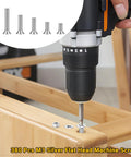 M3 Flat Head Screws And Hex Nut Kit Carbon Steel Countersunk Phillips Bolts Set with drill being used on wood