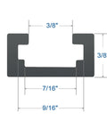 Beefy Aluminum T Track 3 Inch Intersection Kit For Woodworking Double Cut Profile With Pre Drilled Mounting Holes diagram