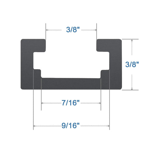 Rock Solid 48 Inch Aluminum T Track For Woodworking Two Pack Built Tough Anodized Finish showing dimensions and grooves.