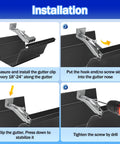 Installation diagram of 5 Inch Quick Screw Gutter Hangers 100 Pack Gutter Support Brackets Hidden Gutter Hanger With Screws