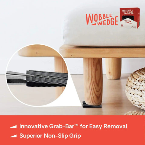 Wobble Wedges Flexible Plastic Shims 30 Pack for Home Improvement and DIY Projects Black Leveling Spacers under table leg
