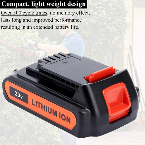 Twin Pack 4000mAh 20V Max LBXR20 Replacement Battery For Black And Decker Outdoor Tools high-capacity lithium ion 80Wh