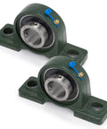 Two Pack Pillow Block Mounted Ball Bearings UCP20721 Bore One And Five Sixteenths Inches Cast Iron Housing With Rust Resistant Paint Self Aligning Chrome Steel Sealed Bearings Easy Install Durable Shaft Alignment Low Maintenance Cost Saving, dual bearing units