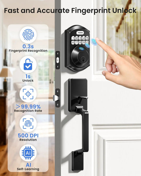 Upgrade Your Curb Game With This Plug And Play WiFi Smart Door Lock For Front Entry Featuring A Sharp Matte Black Build And Straightforward Remote App Control For Zero Stress Keyless Entry Anytime