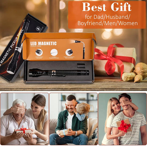 extendable magnetic flashlight tool gift set with packaging