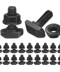 Top Shelf Kickass T Slot Drop In Bolts M6 X 16 Millimeter Hammer Head Screws With Hex Flange Nuts For European 30 Series Aluminum Extrusion Profiles Rig Build Hardware 20 Pack, displayed from above in a packed layout.
