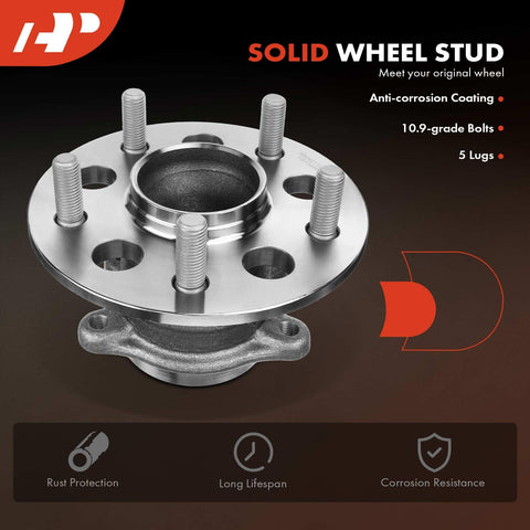 Two Pack Rear Wheel Bearing And Hub Assembly With ABS And 5 Lug Fit For Toyota Camry 2012 To 2017 And Avalon 2013 To 2018 Heavy Load Capacity Ball Bearing Replacement