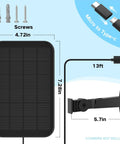3.2W Solar Panel For Security Cameras Compatible With Arlo Essential XL Waterproof Charger With 13Ft Cable Display