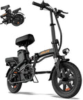 Folding Electric Bike For Adults And Teens Portable 14 Inch Commuter Ebike With 500W Peak Motor Up To 20 MPH Top Speed And 20 To 40 Mile Range UL 2849 Matte Black Lightweight Foldable Everyday City Cruiser.