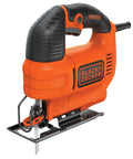 Versatile 4.5 Amp Corded Electric Jigsaw Delivering Killer Wood And Metal Cuts With Variable Speed Up To 3000 Spm, close-up view.
