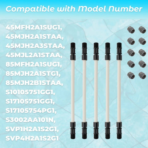 Pump Tube Replacement Kit for Stenner Pumps, 5 Pack, Fits Classic SVP and M128 Models, tubes with ferrules displayed on blue background