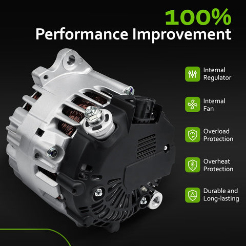 Beefed-Up Replacement Alternator For 2.5L L4 Altima Sentra Rogue 2007-2015 Features Internal Regulator and Fan
