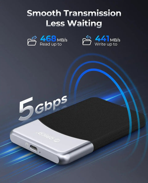 1TB External SSD With 2 In 1 USB C Cable Portable Solid State Drive USB 3.2 Gen 1 Up To 460 MBps with 5Gbps speed displayed